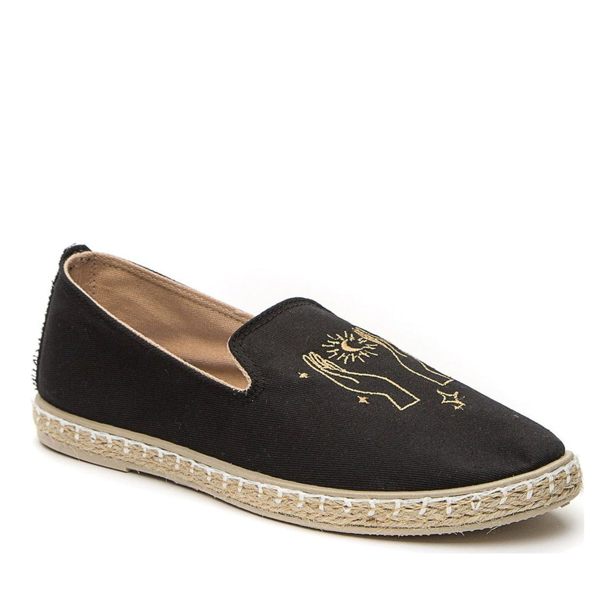 black casual closed espadriles