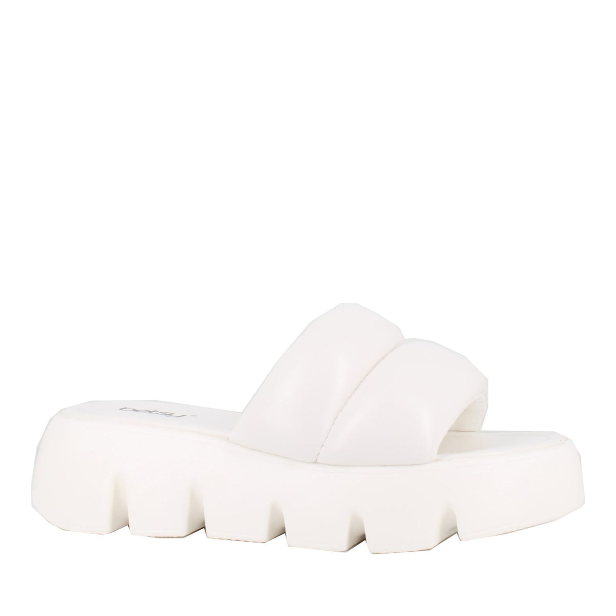 white casual open slippers