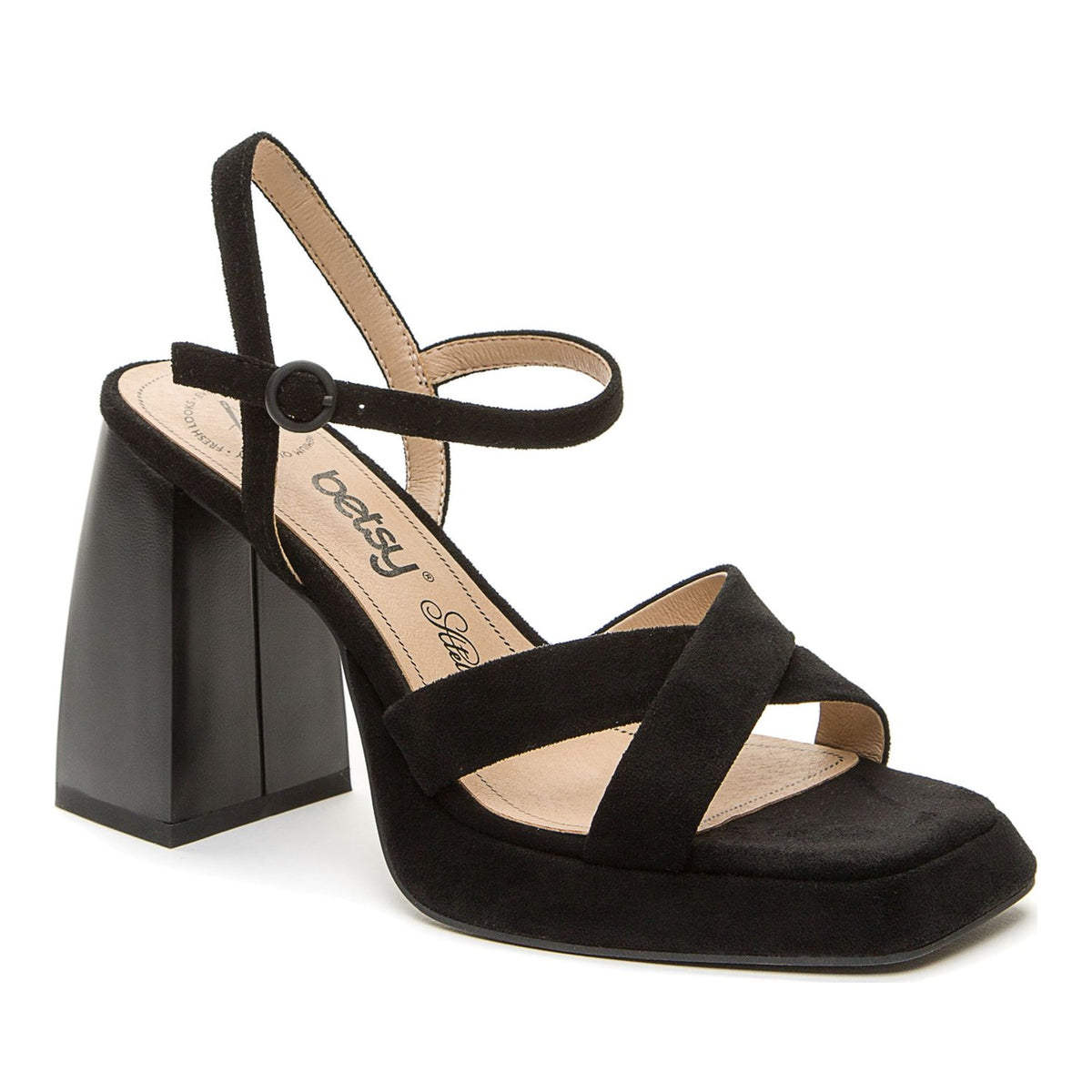 black elegant open pumps