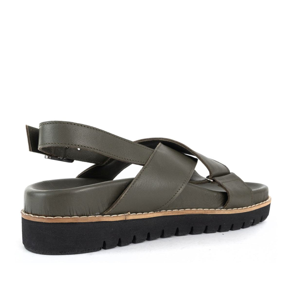green casual sandals