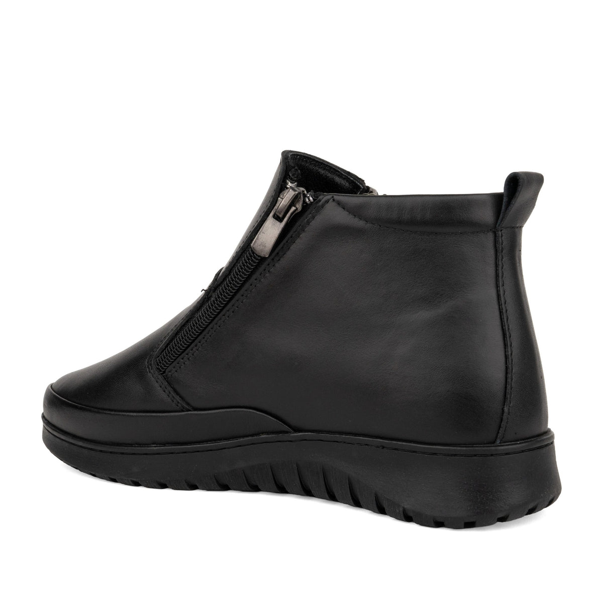 black casual closed booties