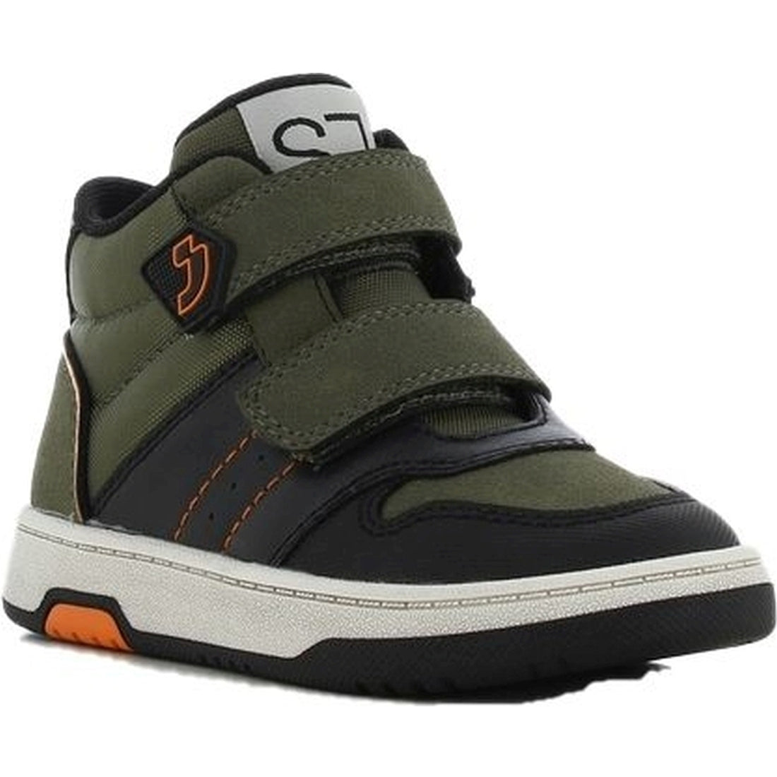 boys kids high sneakers khaki orange
