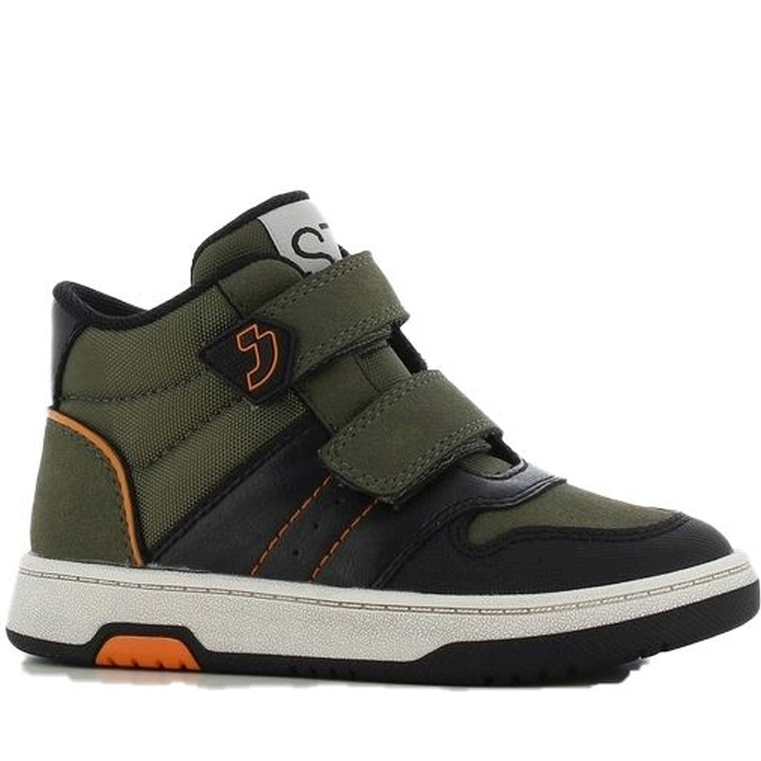 boys kids high sneakers khaki orange