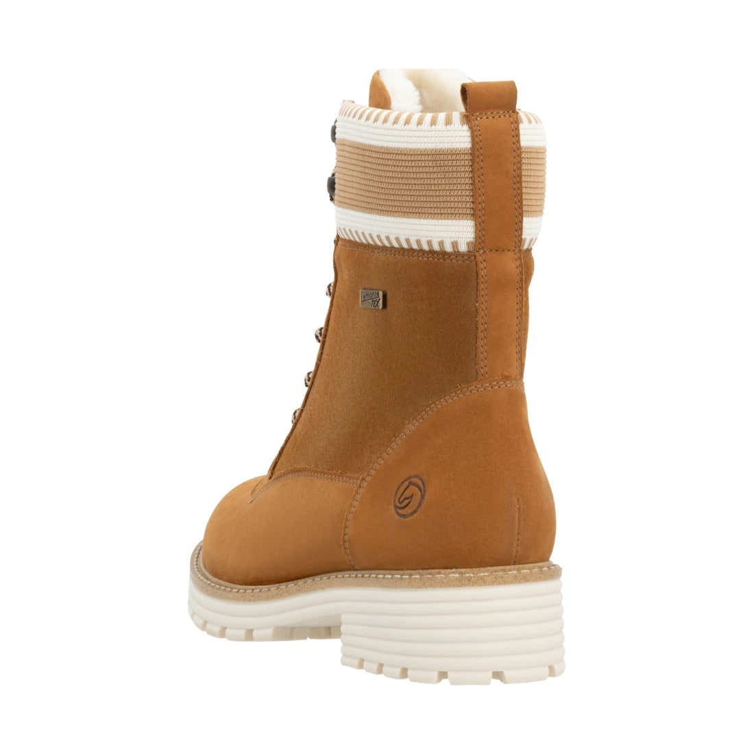 brown combination casual closed ladies mid height boots