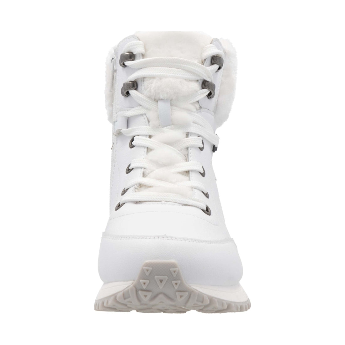 white casual closed ladies mid height boots