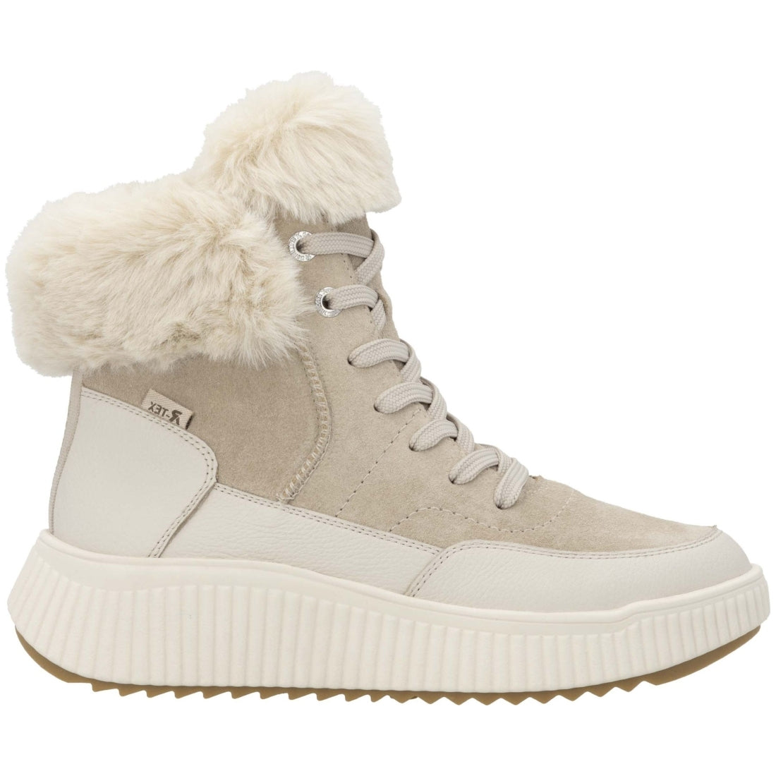 beige casual closed ladies mid height boots