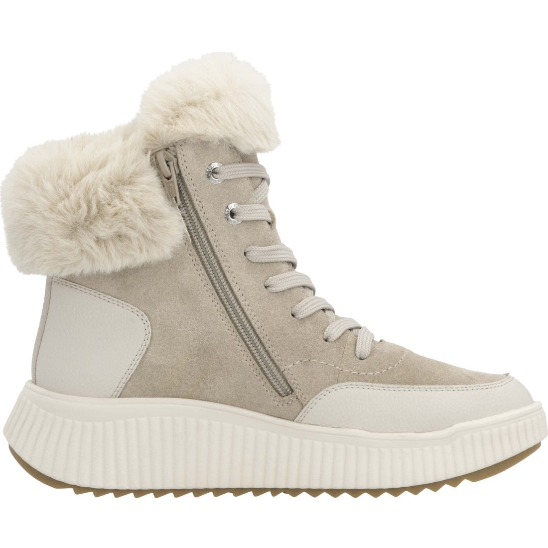 beige casual closed ladies mid height boots