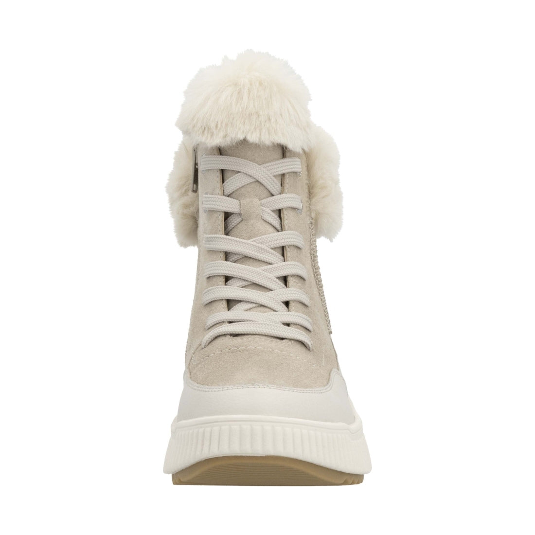 beige casual closed ladies mid height boots