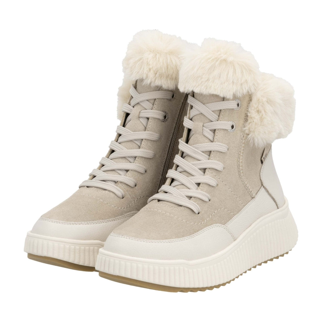 beige casual closed ladies mid height boots