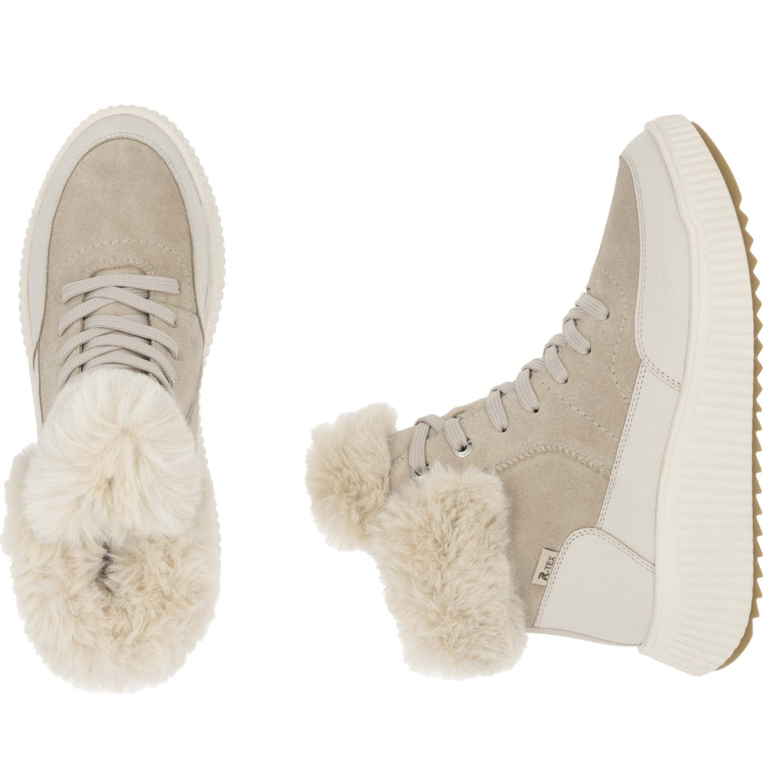 beige casual closed ladies mid height boots