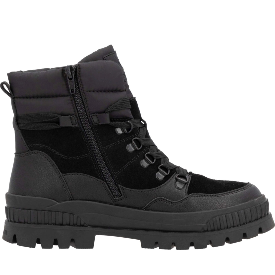black casual closed ladies mid height boots