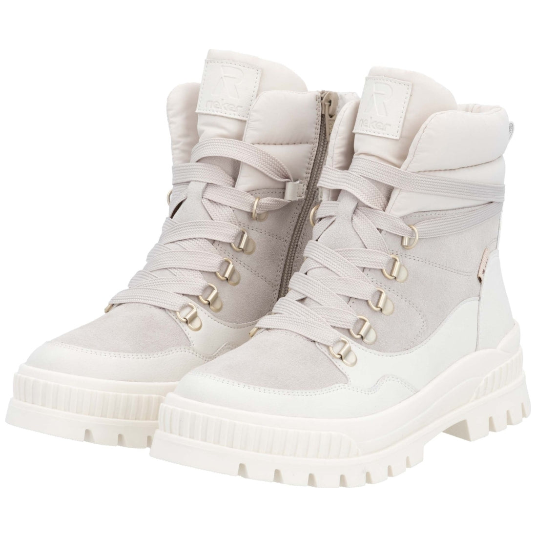 white casual closed ladies mid height boots