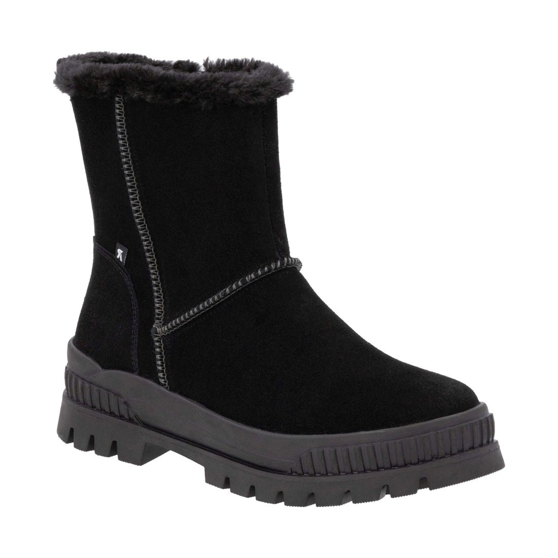 black casual closed ladies mid height boots