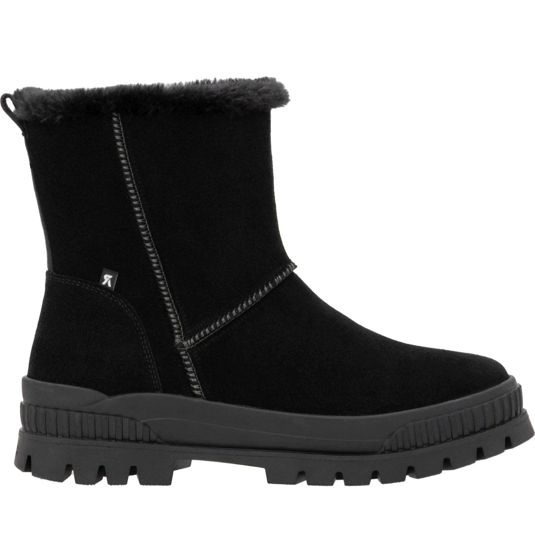 black casual closed ladies mid height boots