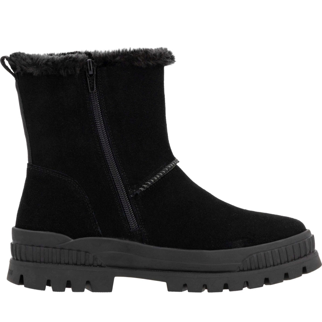 black casual closed ladies mid height boots