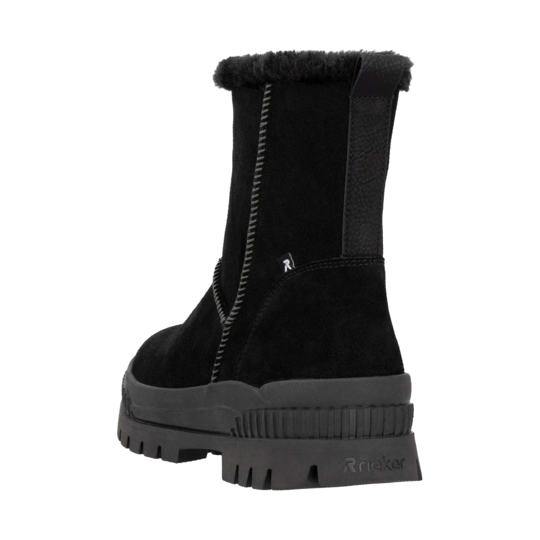 black casual closed ladies mid height boots