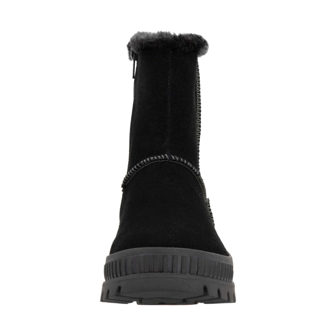 black casual closed ladies mid height boots
