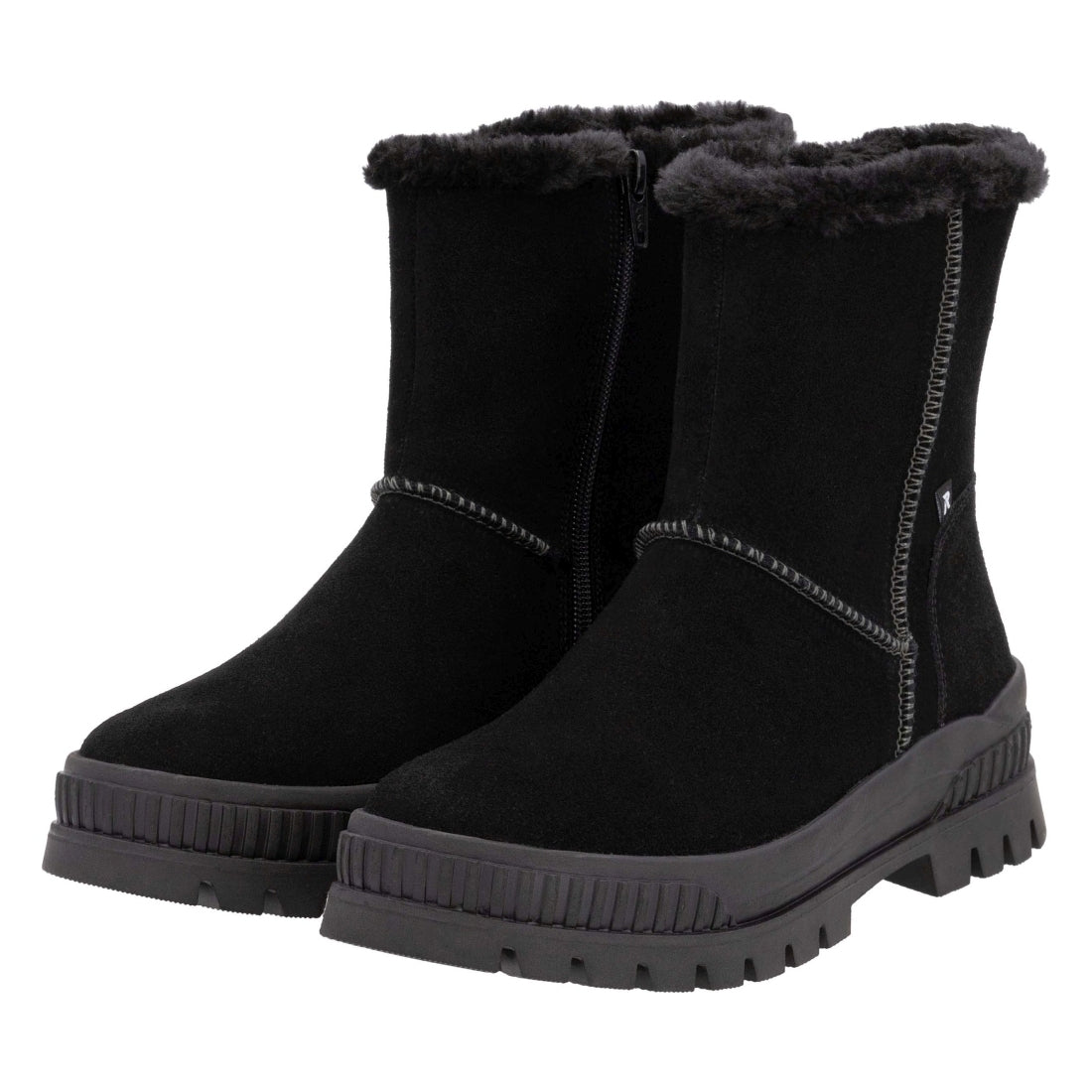 black casual closed ladies mid height boots