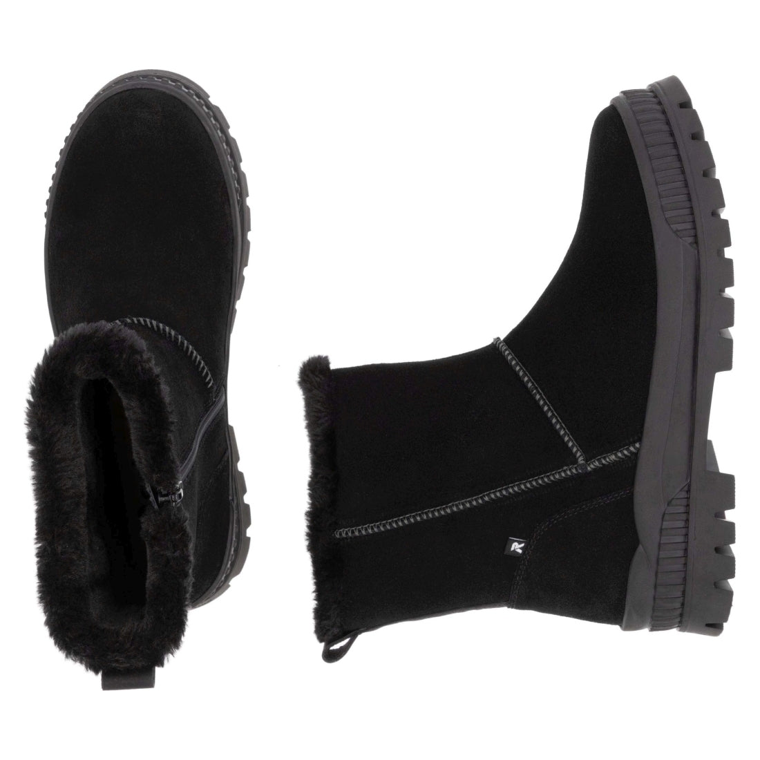 black casual closed ladies mid height boots