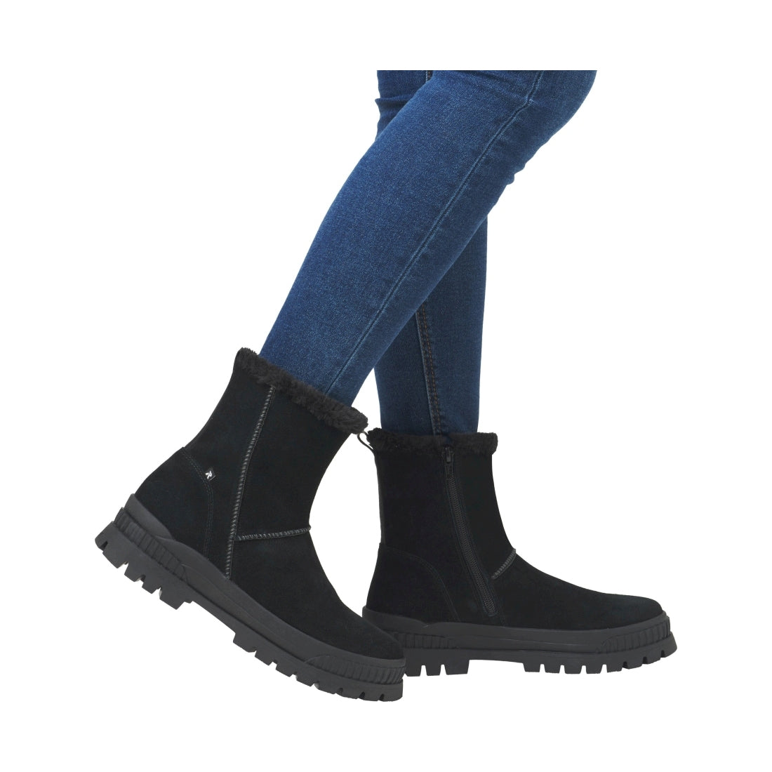 black casual closed ladies mid height boots