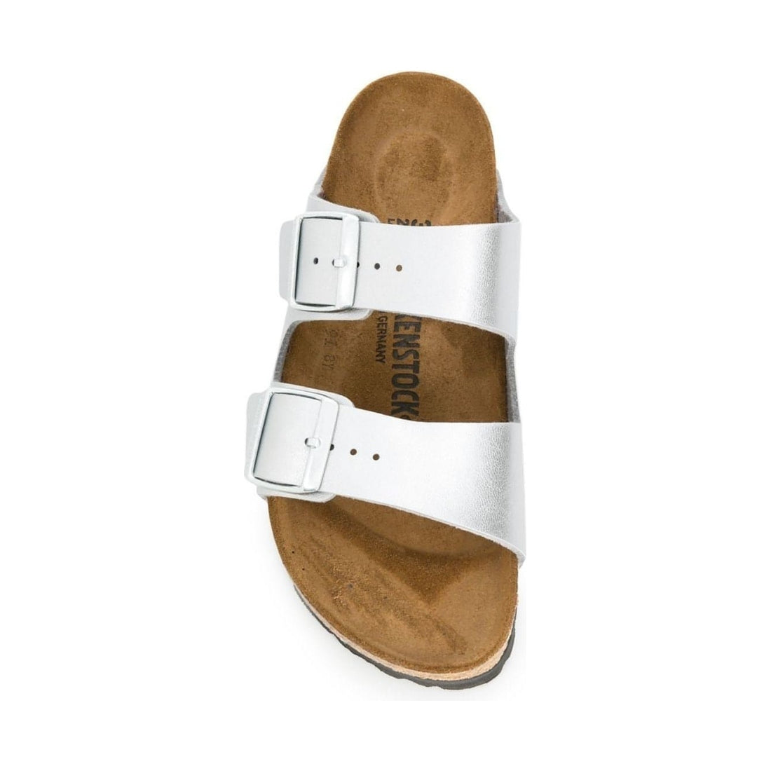 Birkenstock womens silver arizona bf slippers | Vilbury London