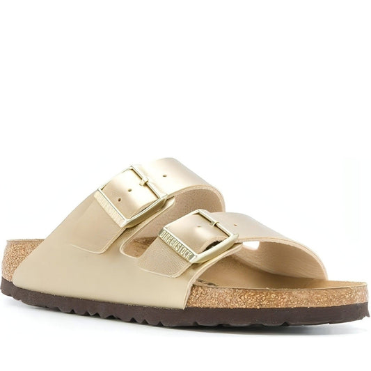 Birkenstock womens gold arizona bf slippers | Vilbury London