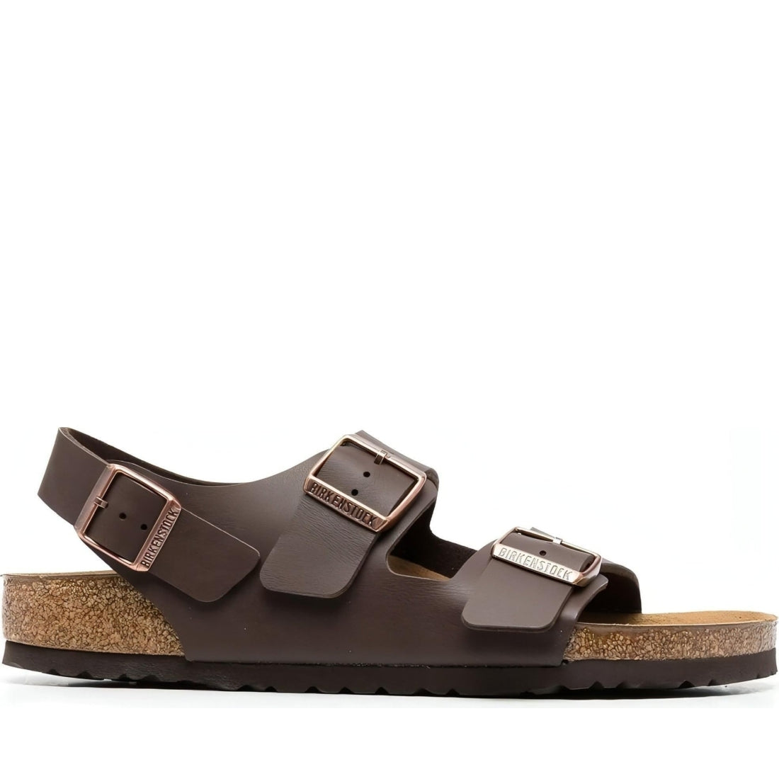 Birkenstock unisex adults brown milano bf sandals | Vilbury London