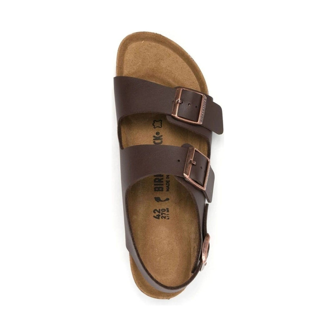 Birkenstock unisex adults brown milano bf sandals | Vilbury London