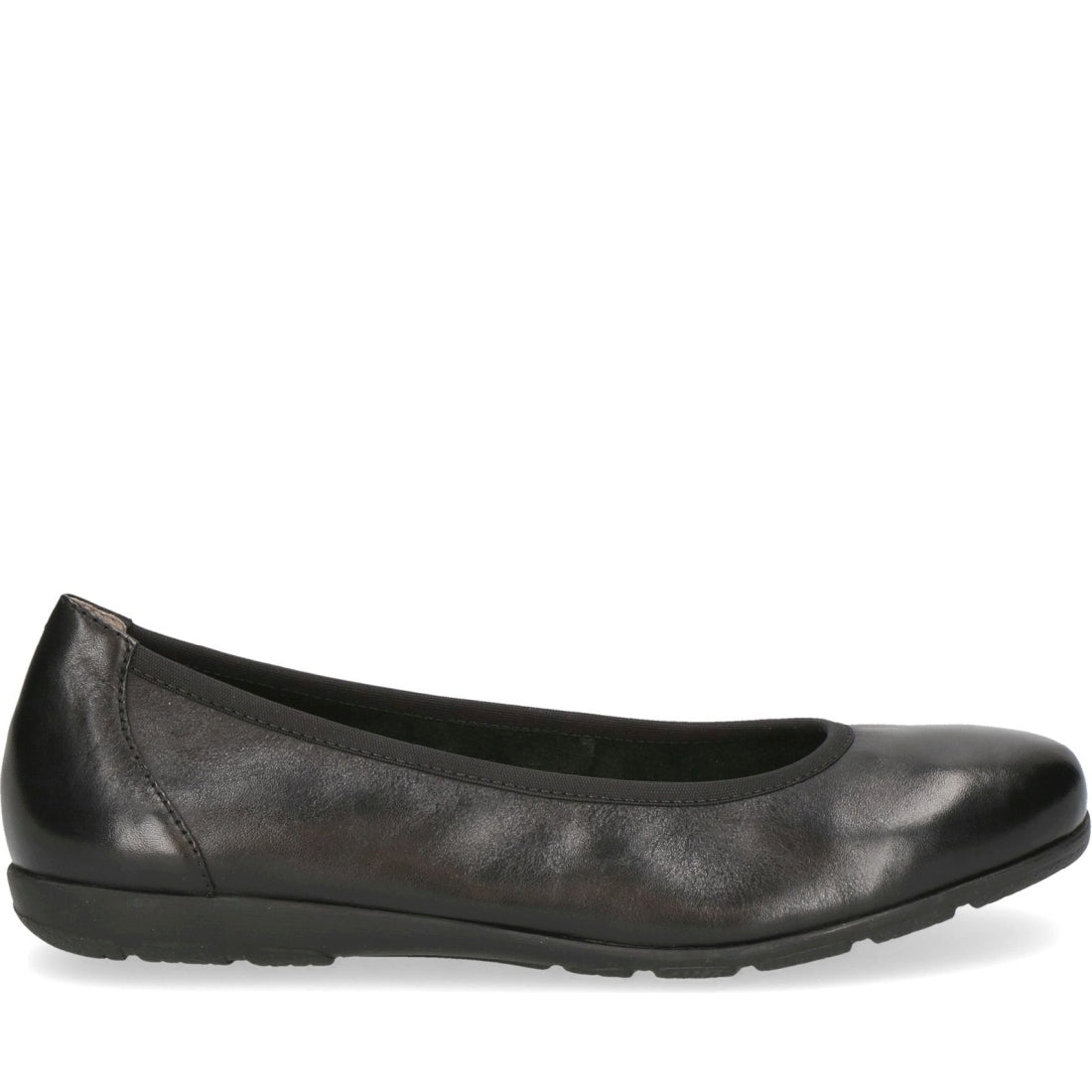 Caprice womens black nappa casual closed ballerinas | Vilbury London
