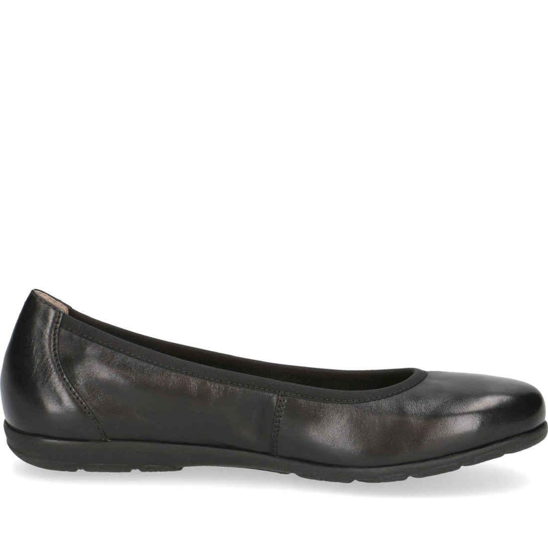 Caprice womens black nappa casual closed ballerinas | Vilbury London