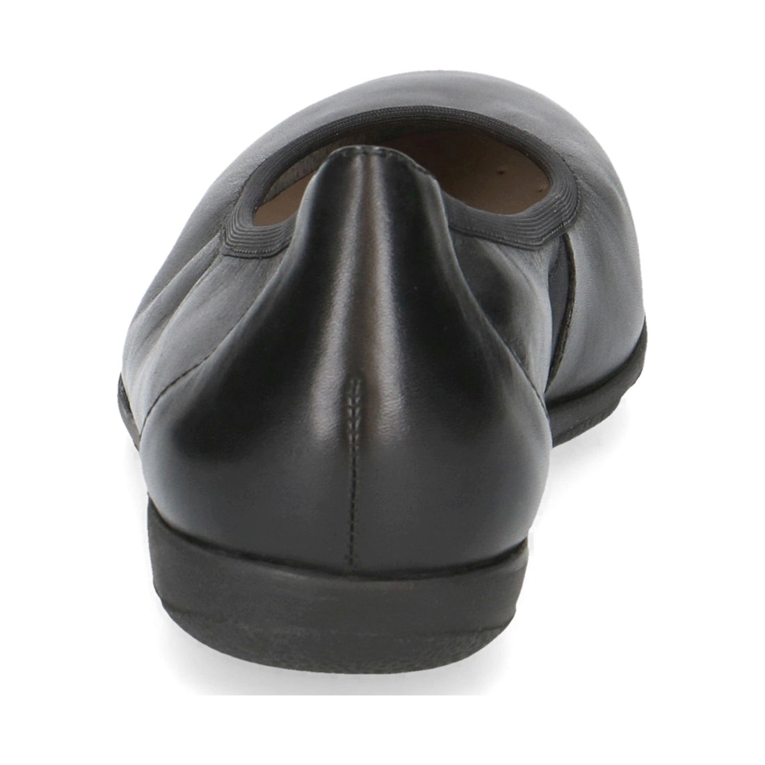 Caprice womens black nappa casual closed ballerinas | Vilbury London