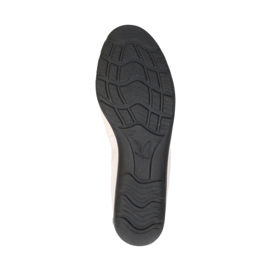 Caprice womens cream black casual closed ballerinas | Vilbury London