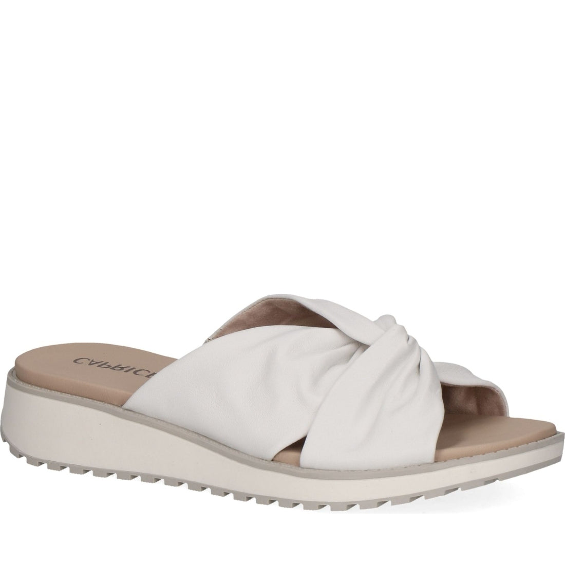 Caprice womens white nappa casual open slippers 9 27202 42 102 Vilbury London