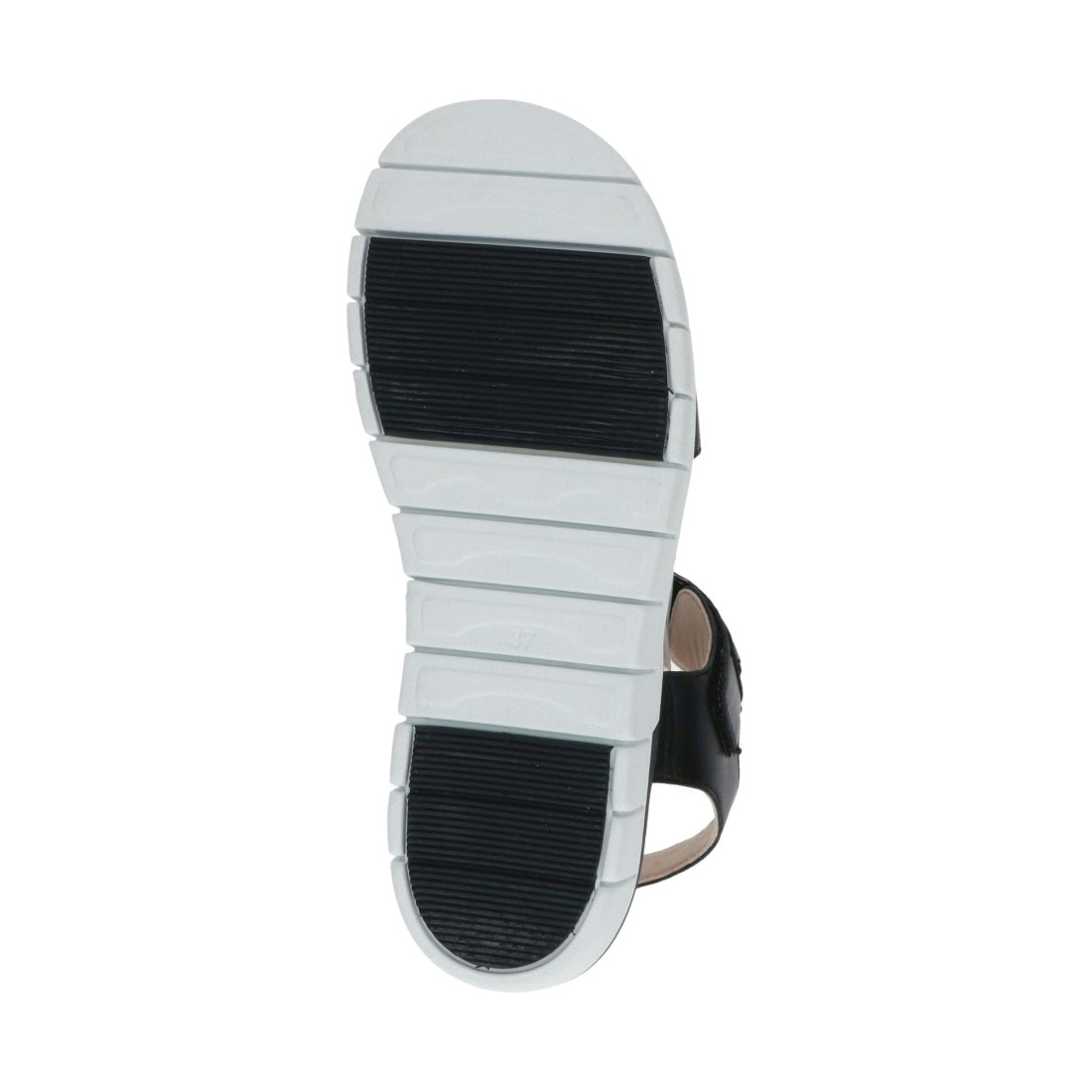 Caprice womens black nappa casual open sandals | Vilbury London