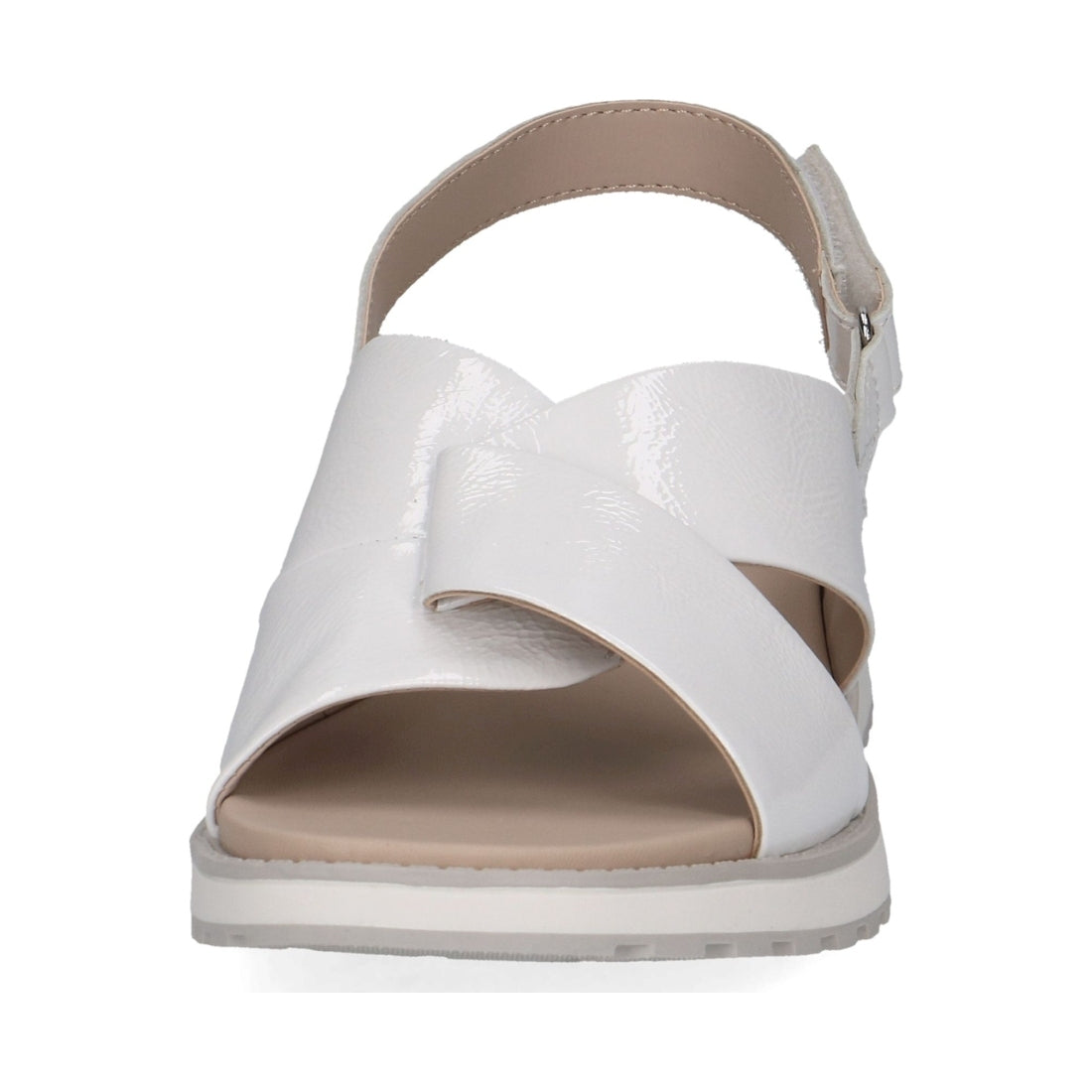 Caprice womens white naplak casual open sandals | Vilbury London