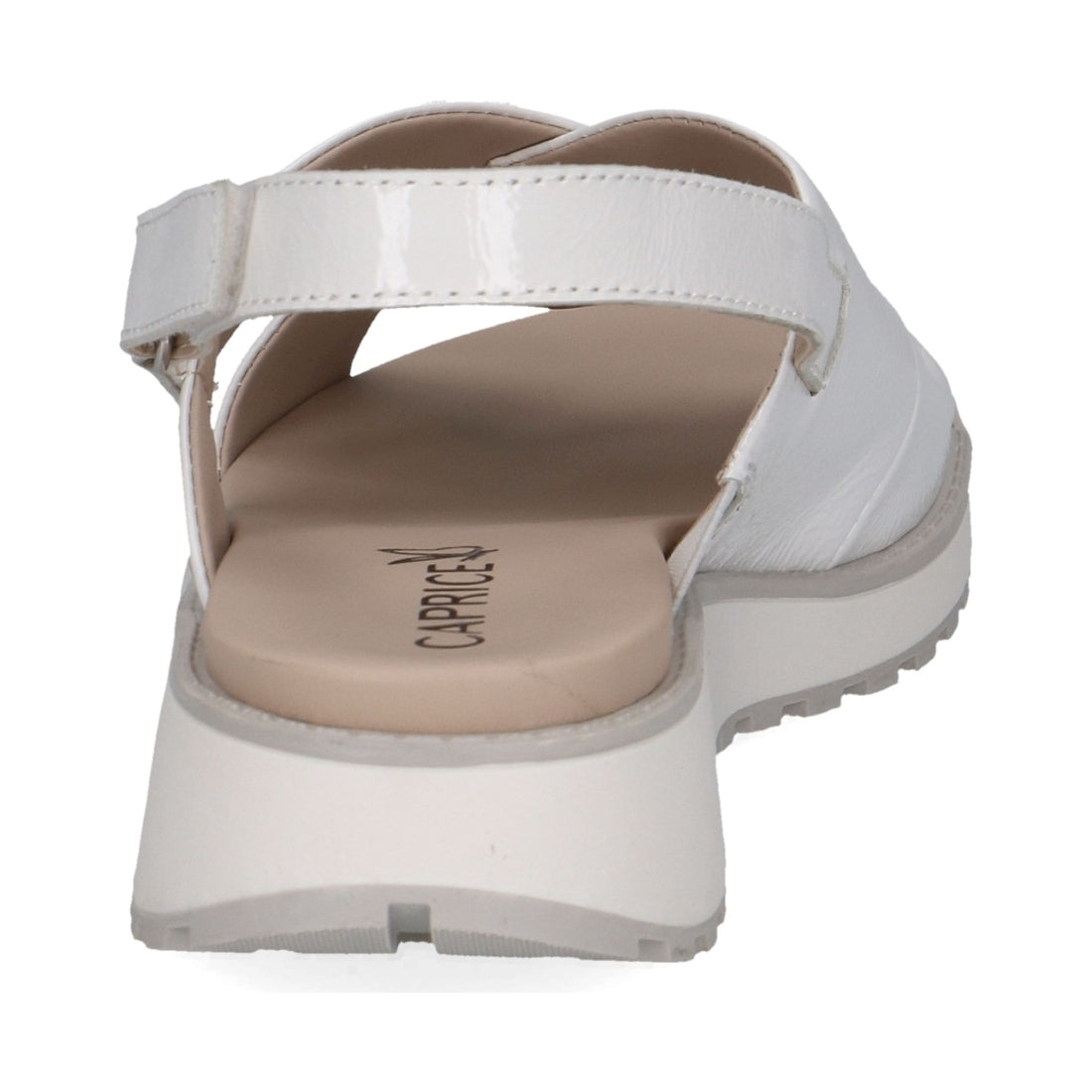 Caprice womens white naplak casual open sandals | Vilbury London