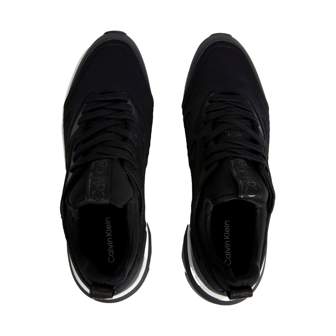 Calvin Klein mens black low top lace up knit leisure | Vilbury London