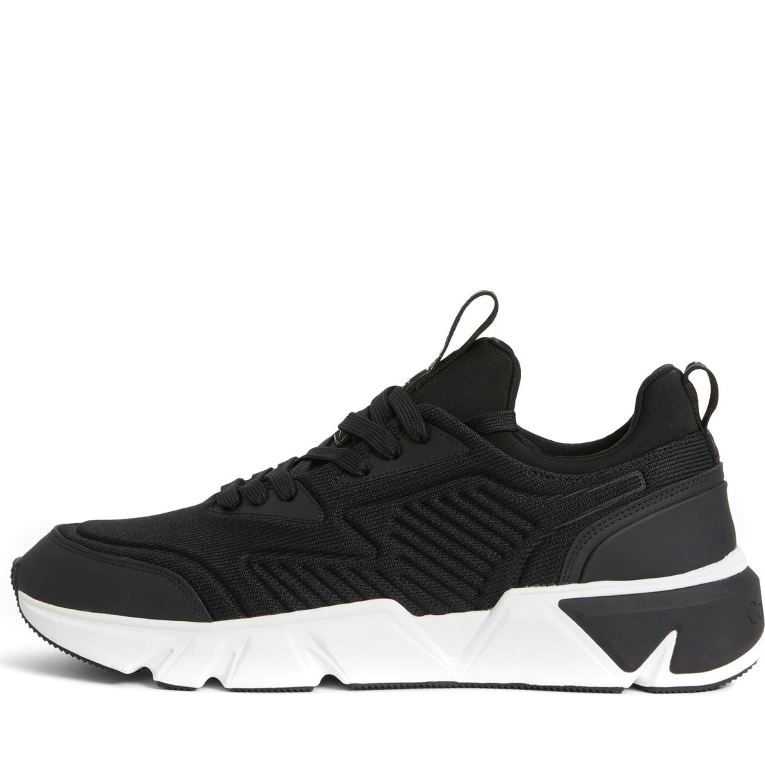 Calvin Klein mens black low top lace up knit leisure | Vilbury London