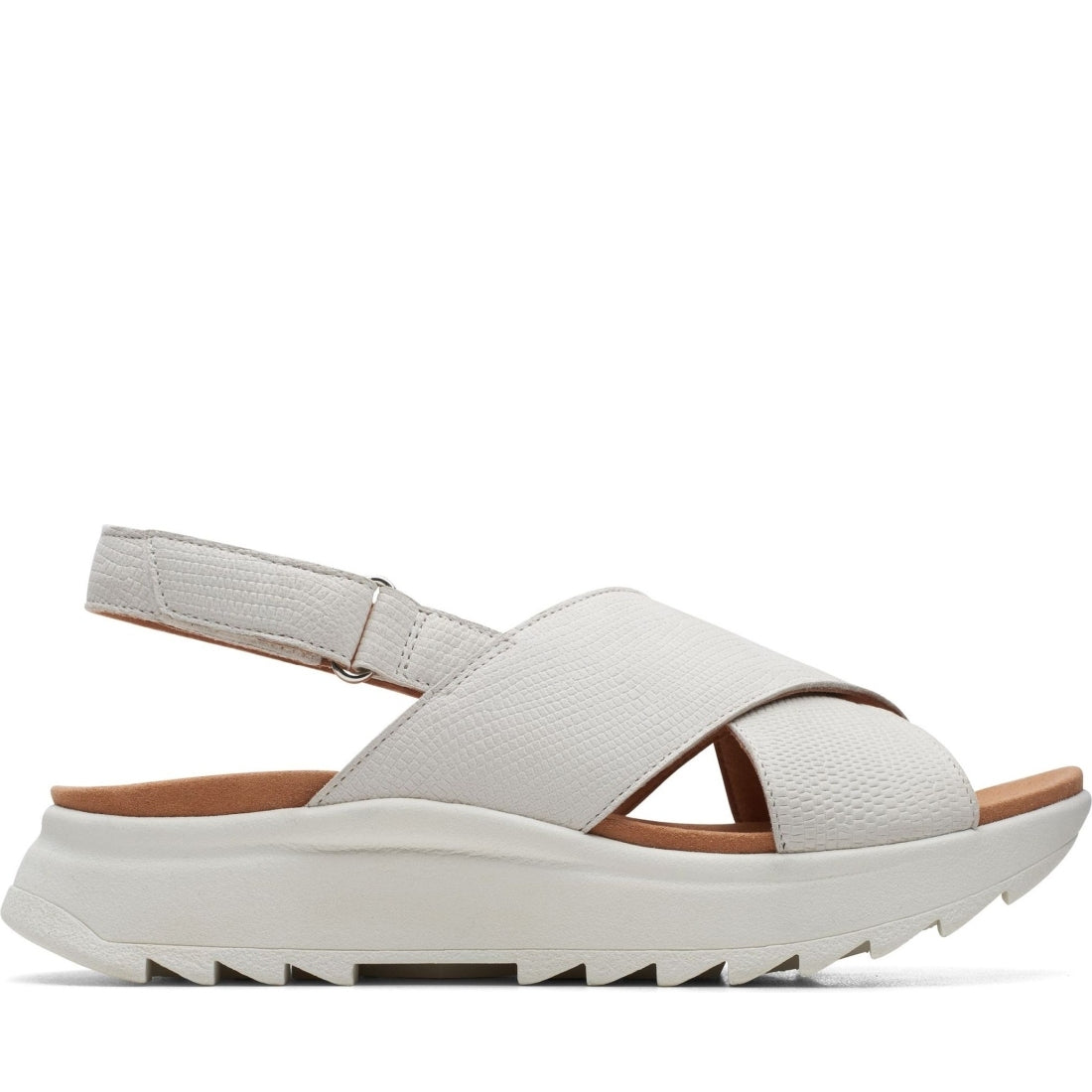 Clarks womens 1237 off white combi dashlite wish sandals | Vilbury London
