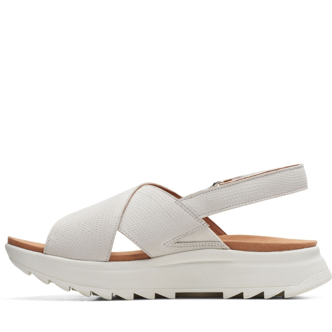Clarks womens 1237 off white combi dashlite wish sandals | Vilbury London
