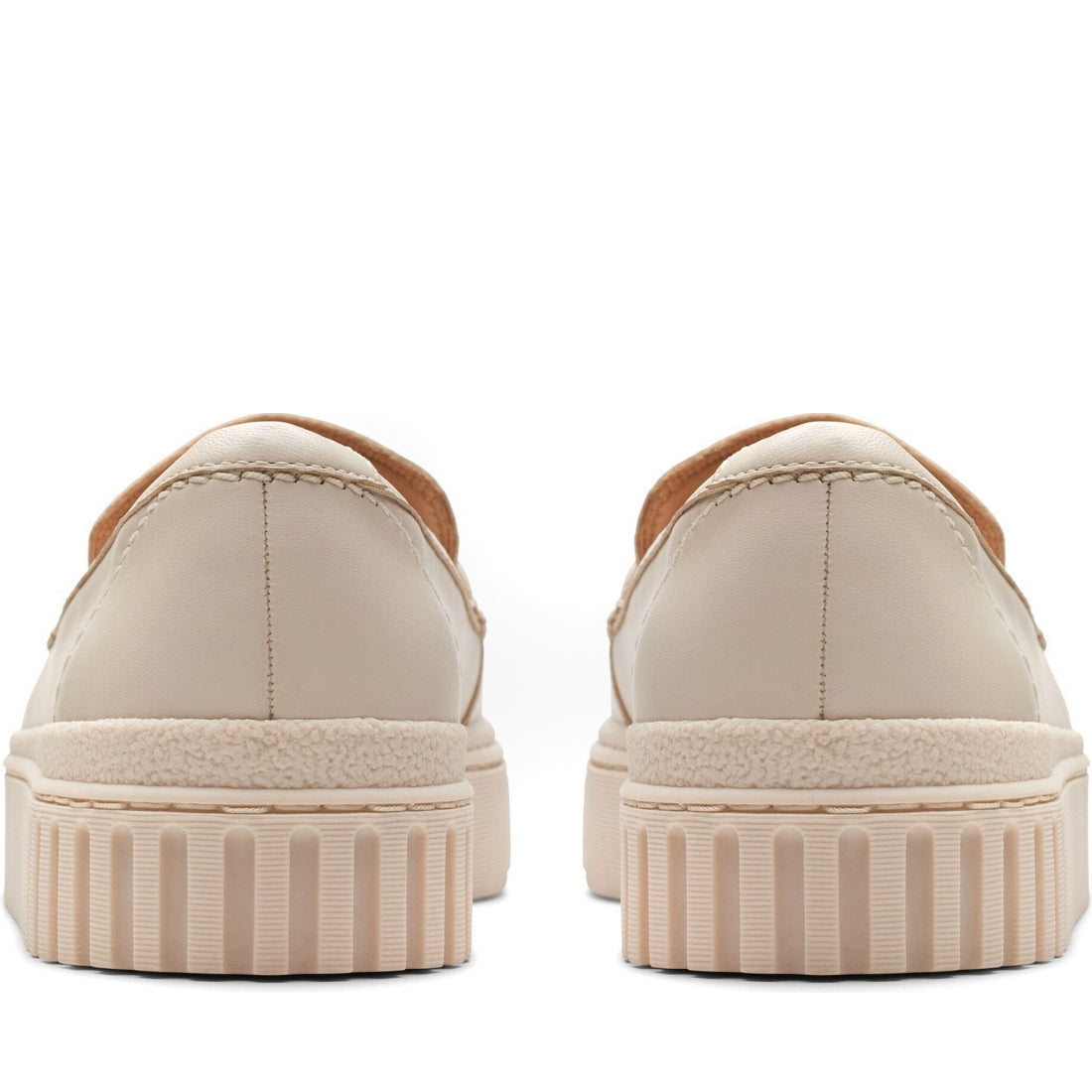 Clarks womens 1227 cream leather mayhill cove loafers | Vilbury London