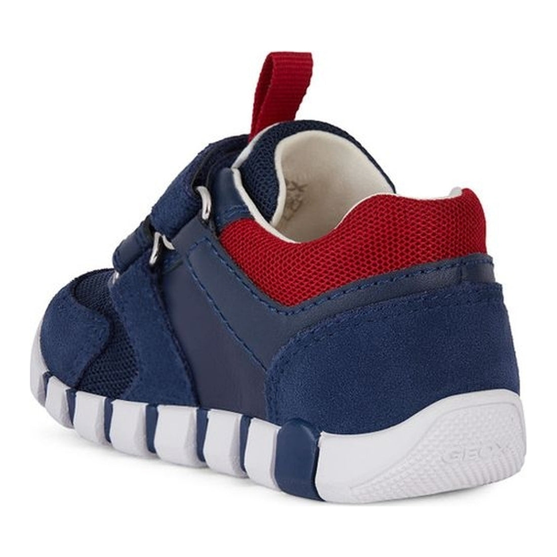 Geox boys navy, dk red iupidoo first steps trainers | Vilbury London