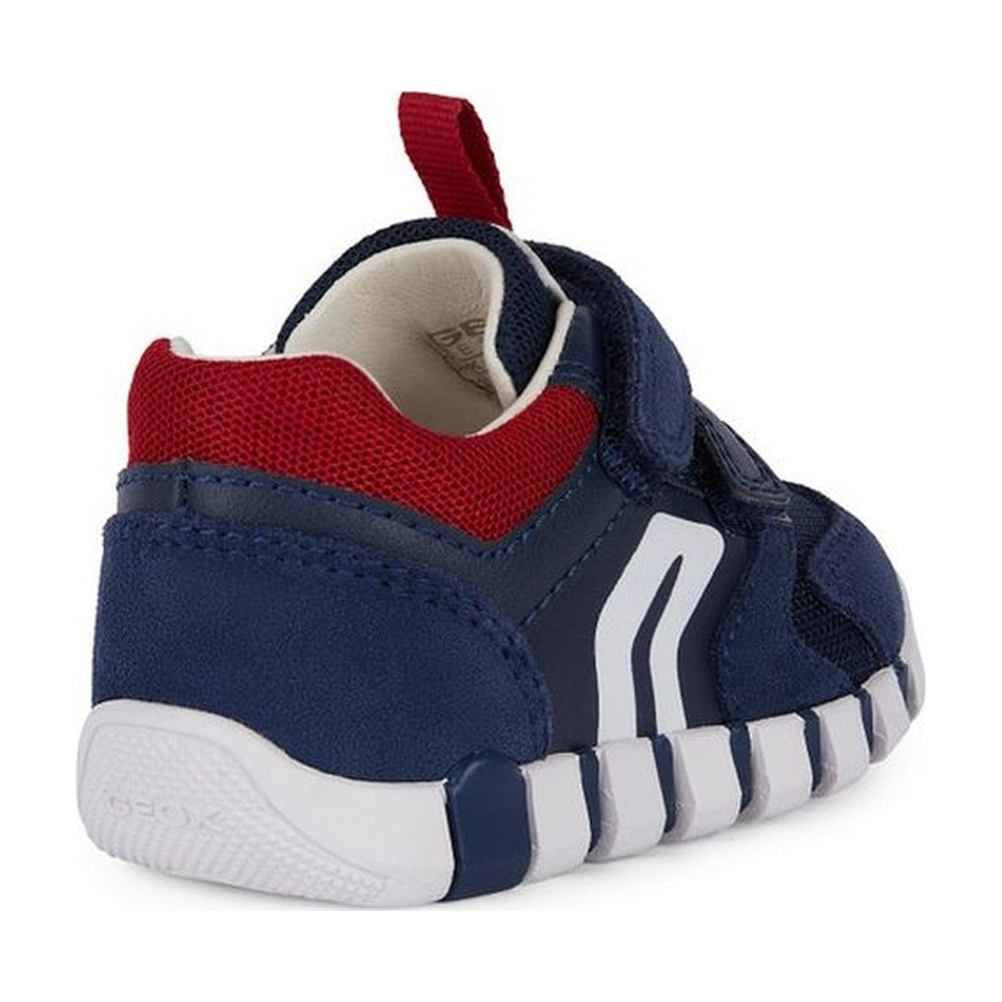 Geox boys navy, dk red iupidoo first steps trainers | Vilbury London