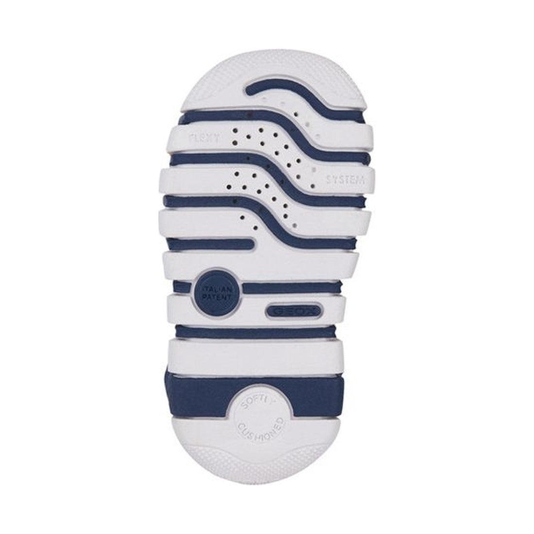 Geox boys navy, dk red iupidoo first steps trainers | Vilbury London