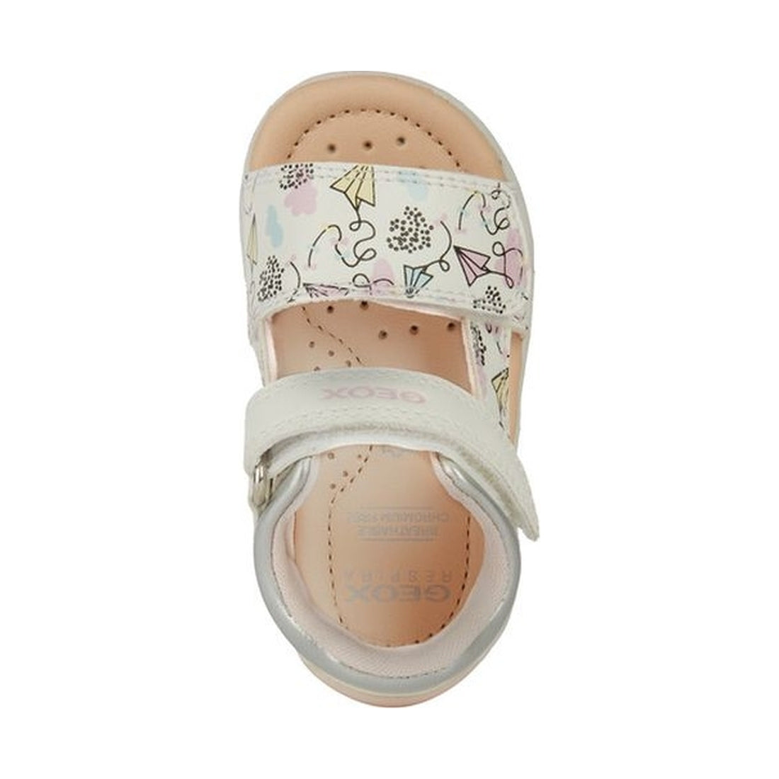 Geox girls white, multicolor sandal tapuz | Vilbury London