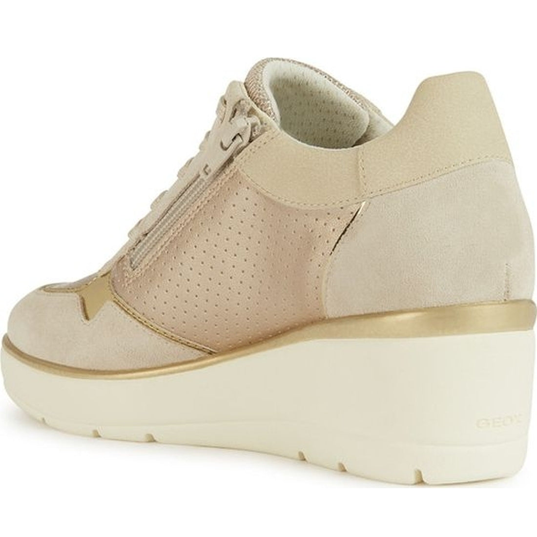 Geox womens champagne, lt sand ilde sneakers | Vilbury London