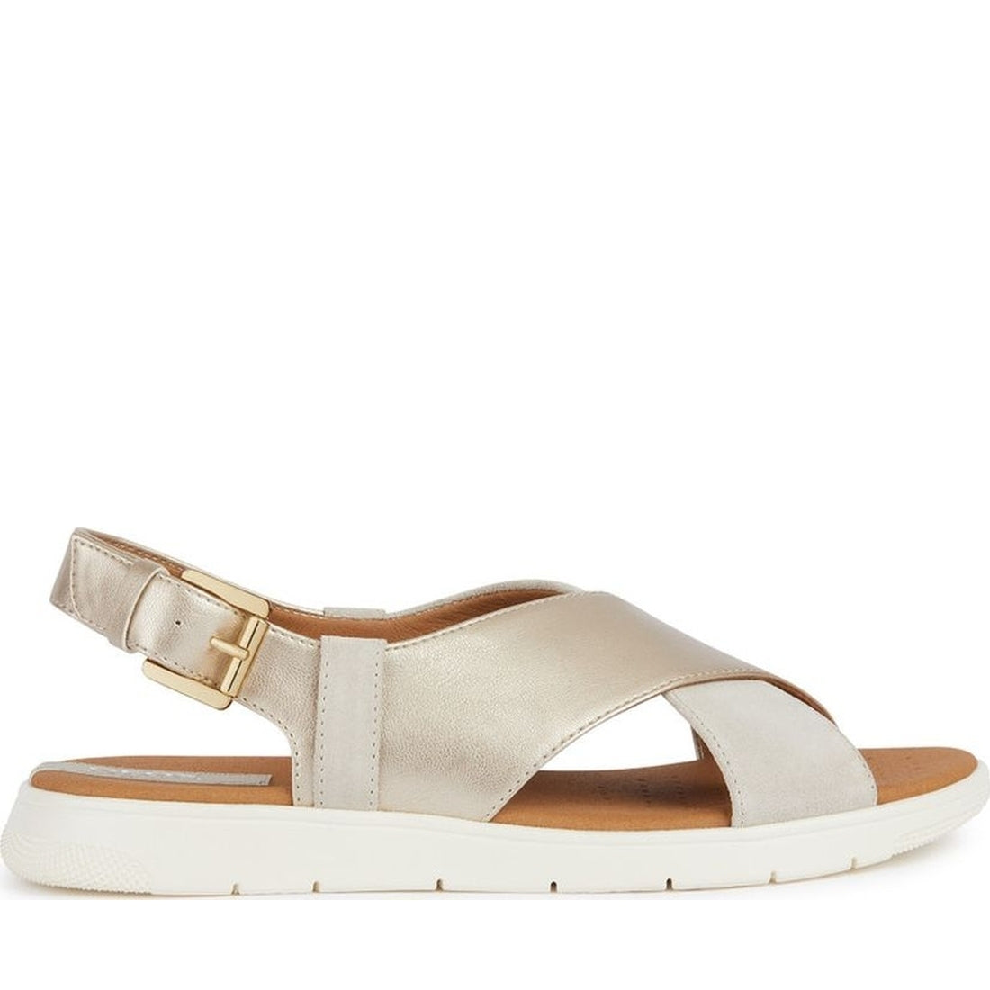 Geox womens lt gold, lt sand dandra sandals | Vilbury London