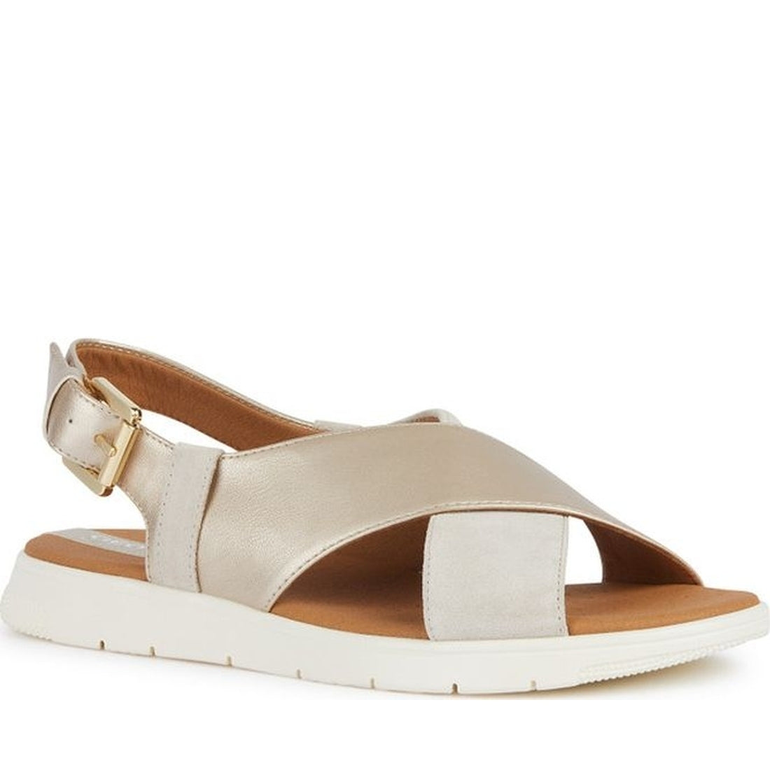 Geox womens lt gold, lt sand dandra sandals | Vilbury London