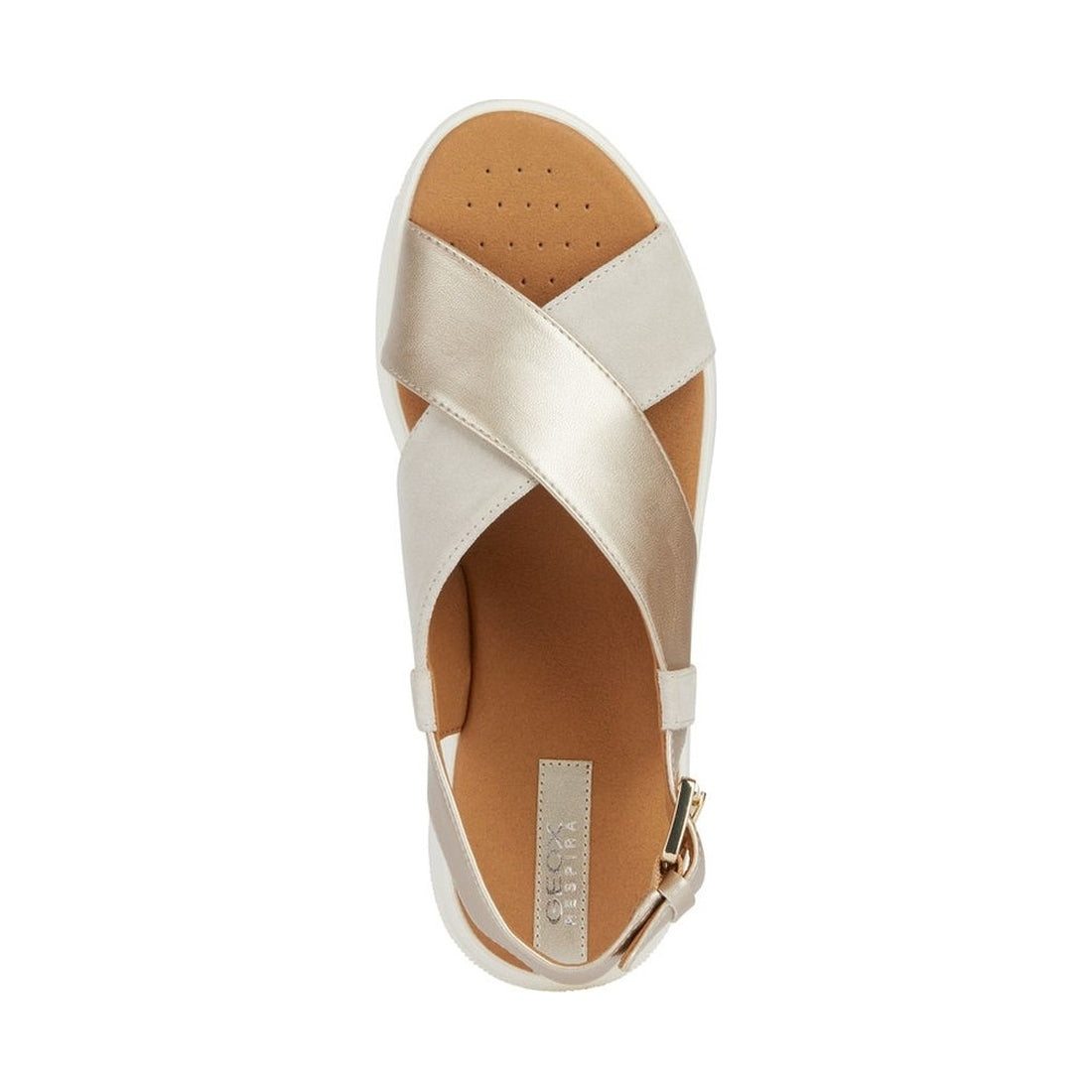 Geox womens lt gold, lt sand dandra sandals | Vilbury London