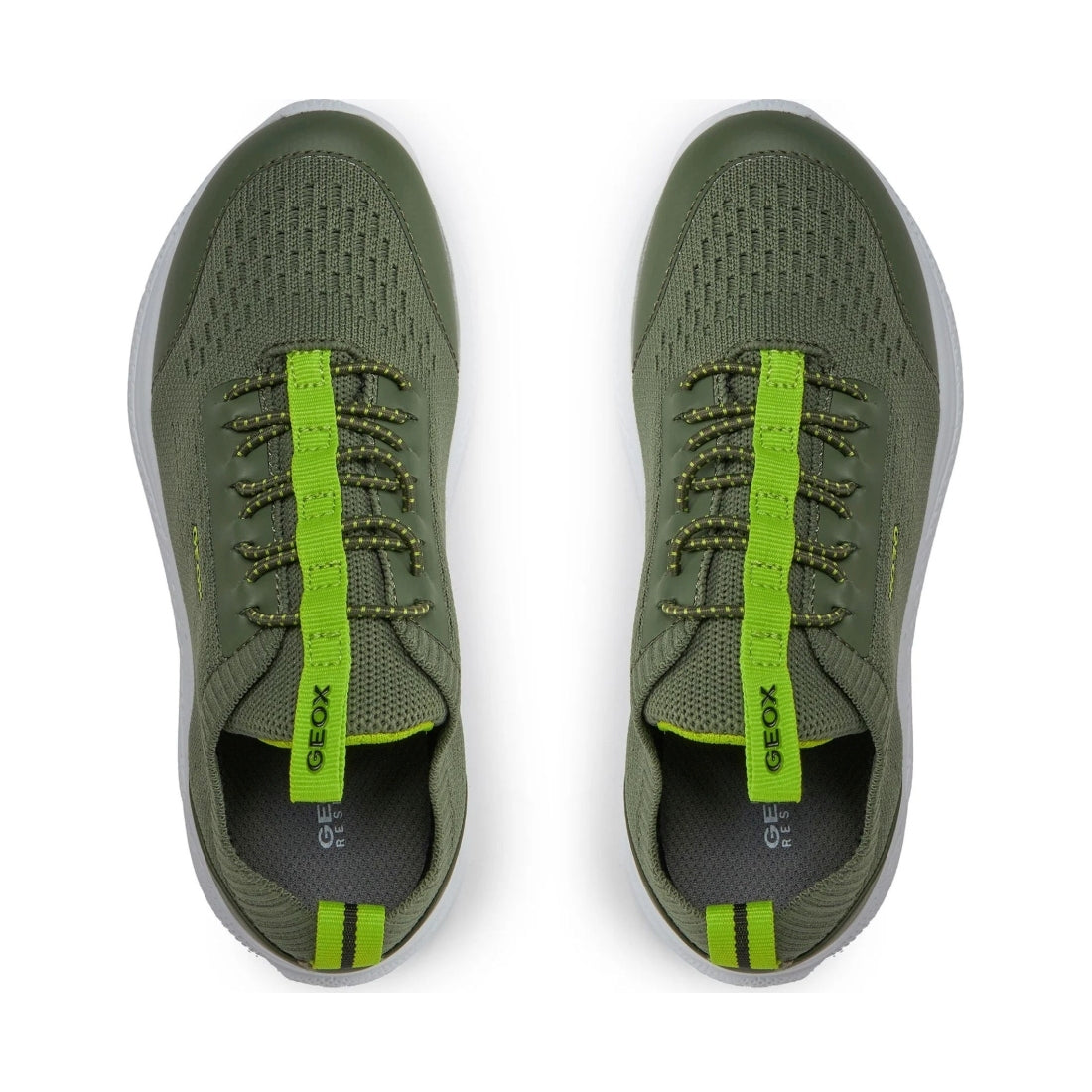 Geox boys military, lime sprintye sneakers | Vilbury London